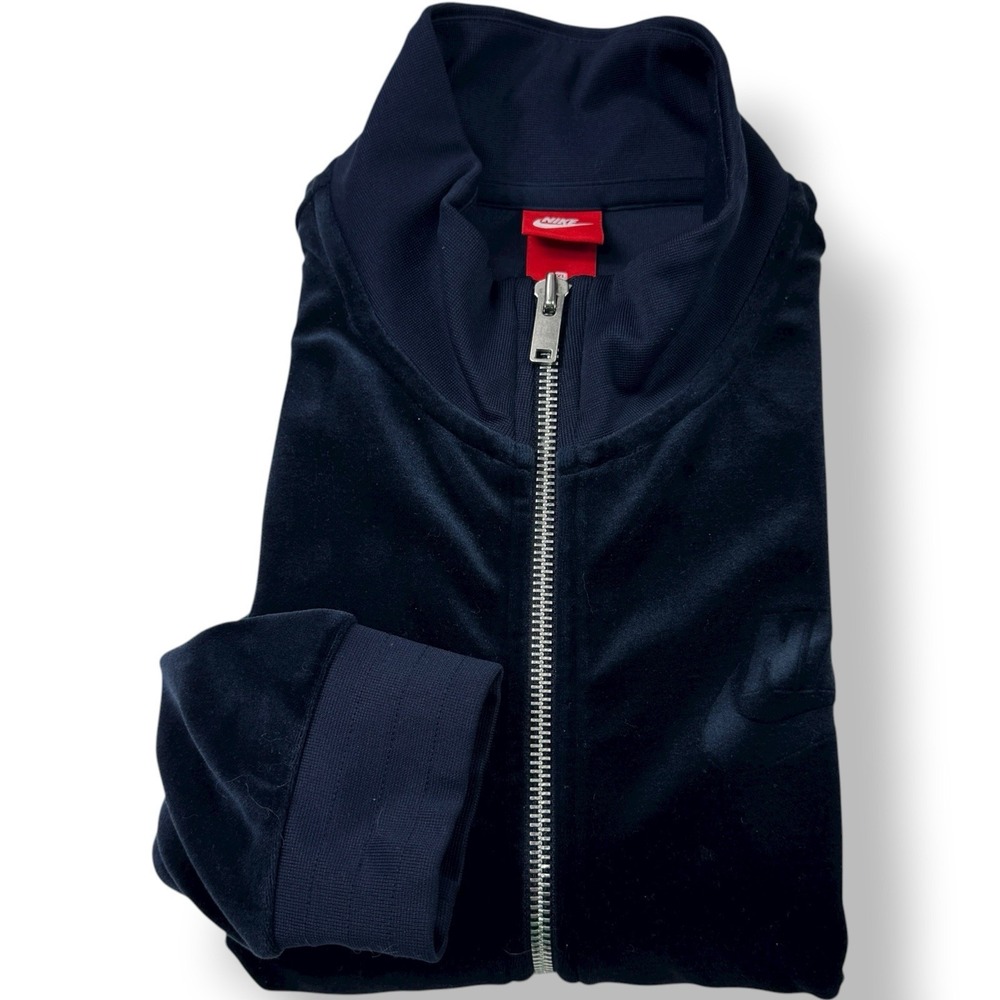 Nike Blue Velour Full Zip Jacket AH3386-451 Polyester Spandex Men's Size‎ XL